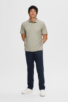 Cortefiel Short-sleeved polo shirt made with organic cotton Green