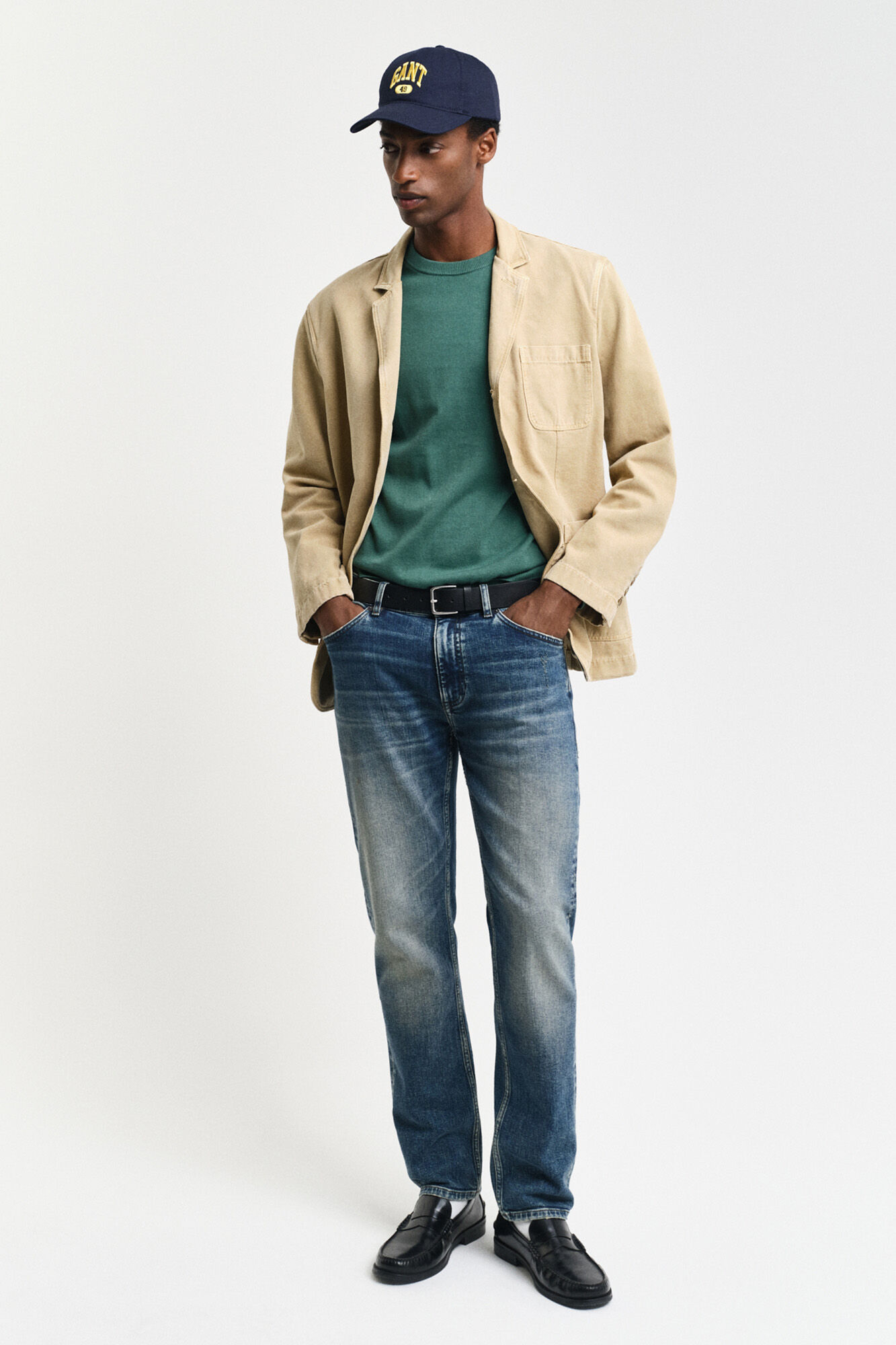 Gant Jersey cl&aacute;sico de algod&oacute;n con cuello redondo Verde