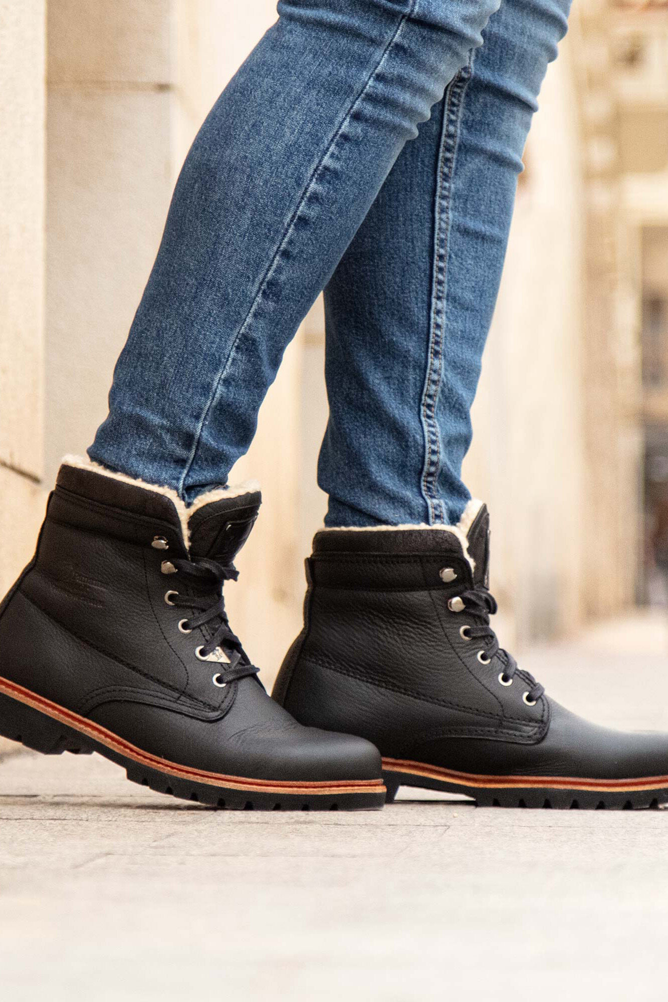 Panama Jack Bota de homem em pele napa Preto