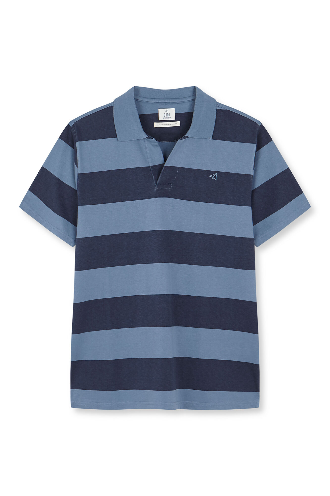 OOTO Striped washed polo shirt Blue