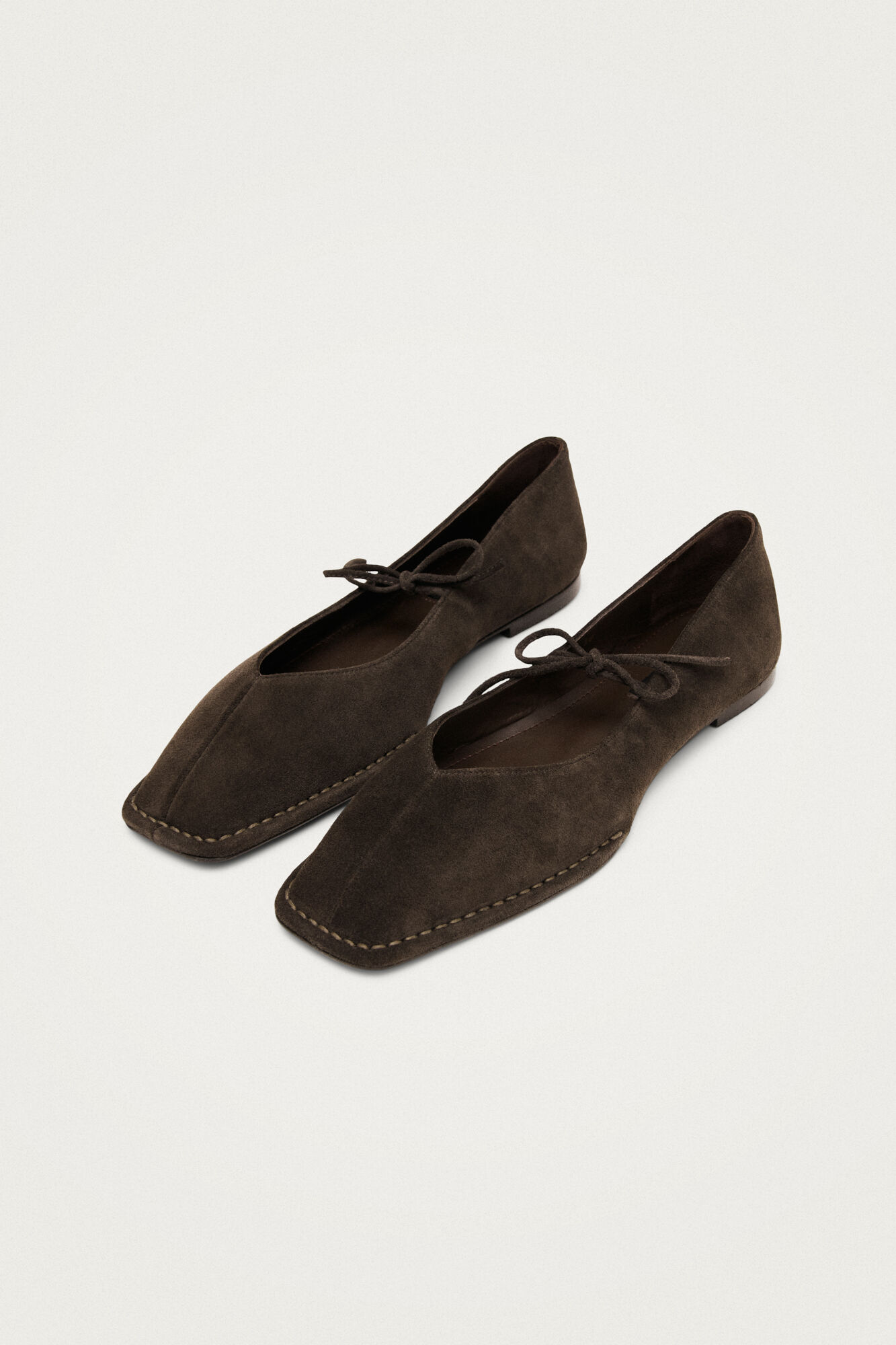 Alohas Sway Suede Leather Ballerinas Brown
