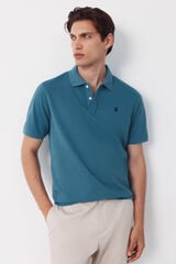 Cortefiel Piqu&eacute; basic polo shirt Blue
