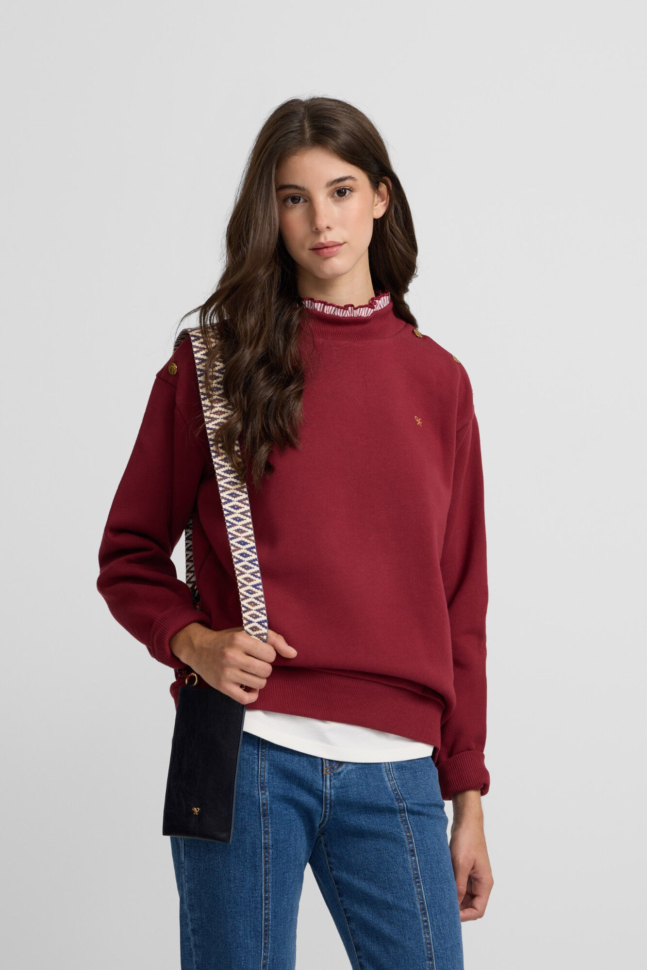 Silbon Sweatshirt feminino com gola franzida Granada