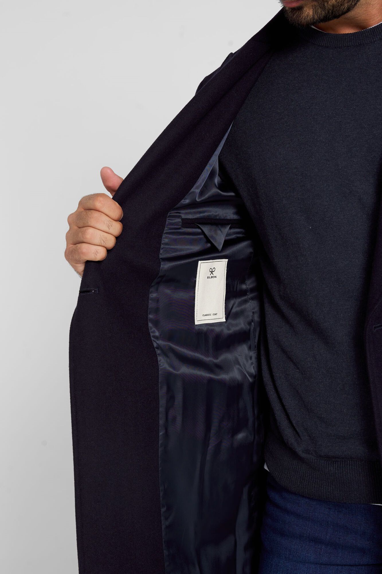 Silbon Abrigo lana crossed azul marino Azul marino