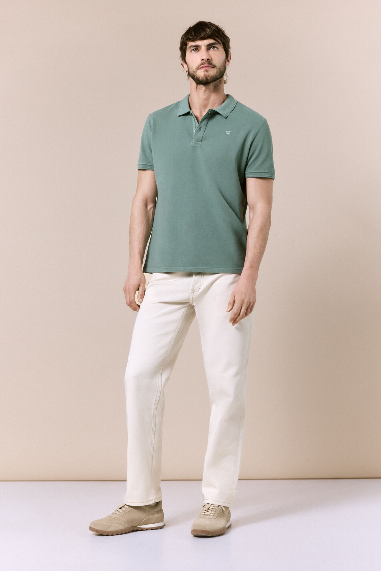 OOTO Polo b&aacute;sico em piqu&eacute; lavado