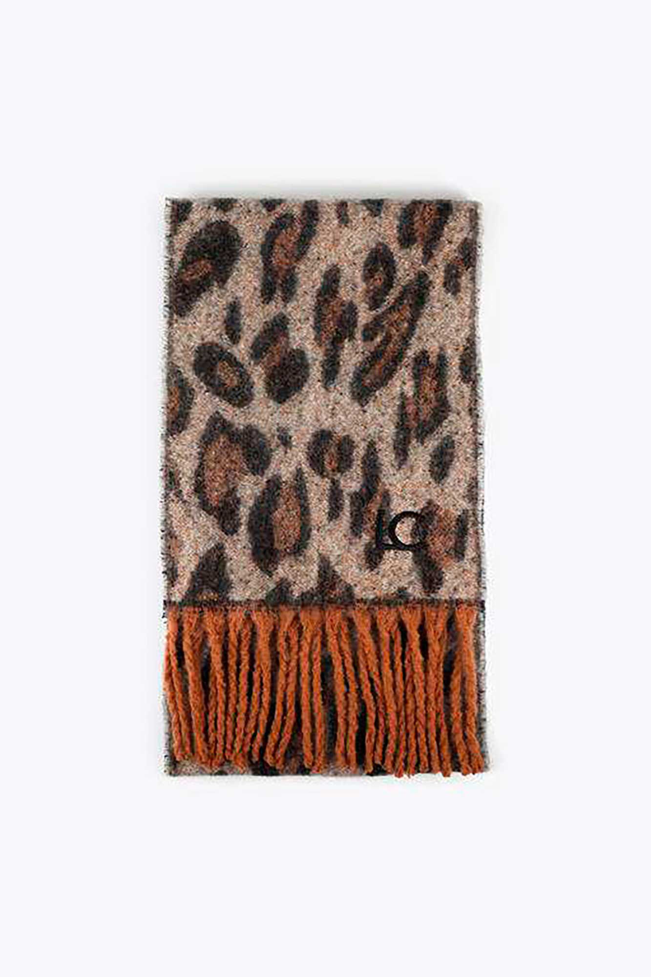 Lola Casademunt Cachecol animal print Castanho