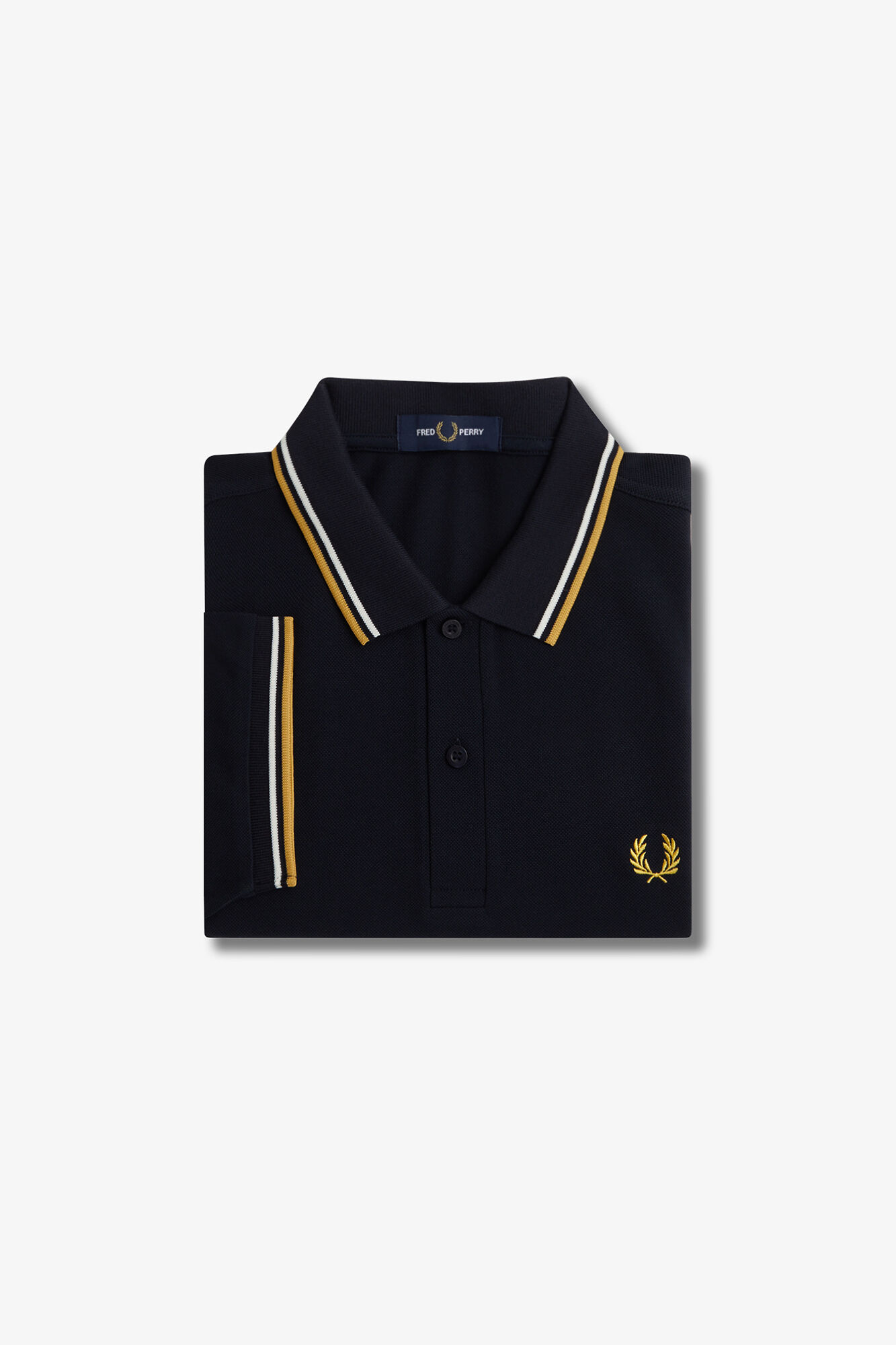 Fred Perry Polo com acabamento em duas listras Preto