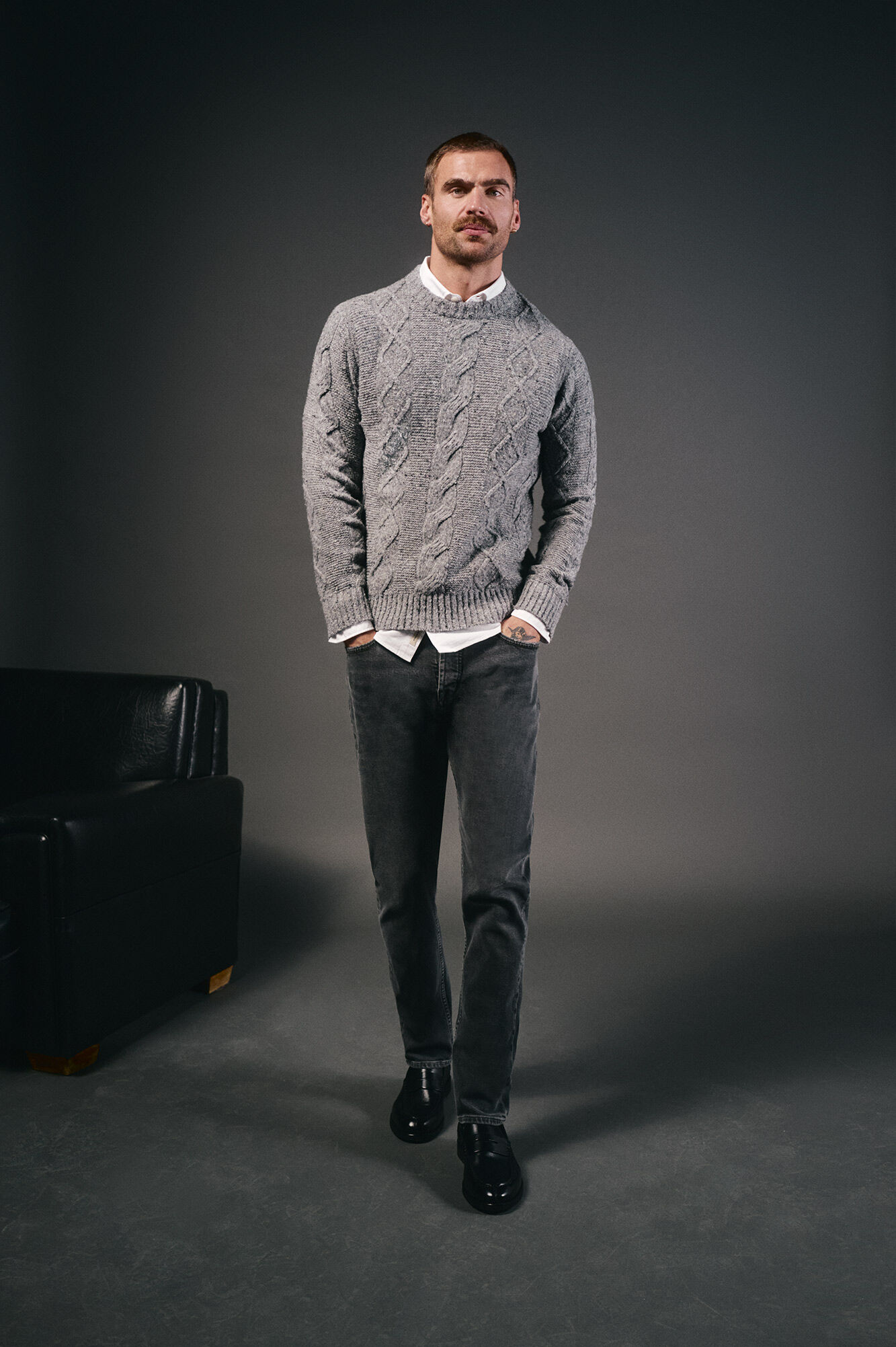 OOTO Camisola de Natal n&oacute;s gola caixa Cinzento