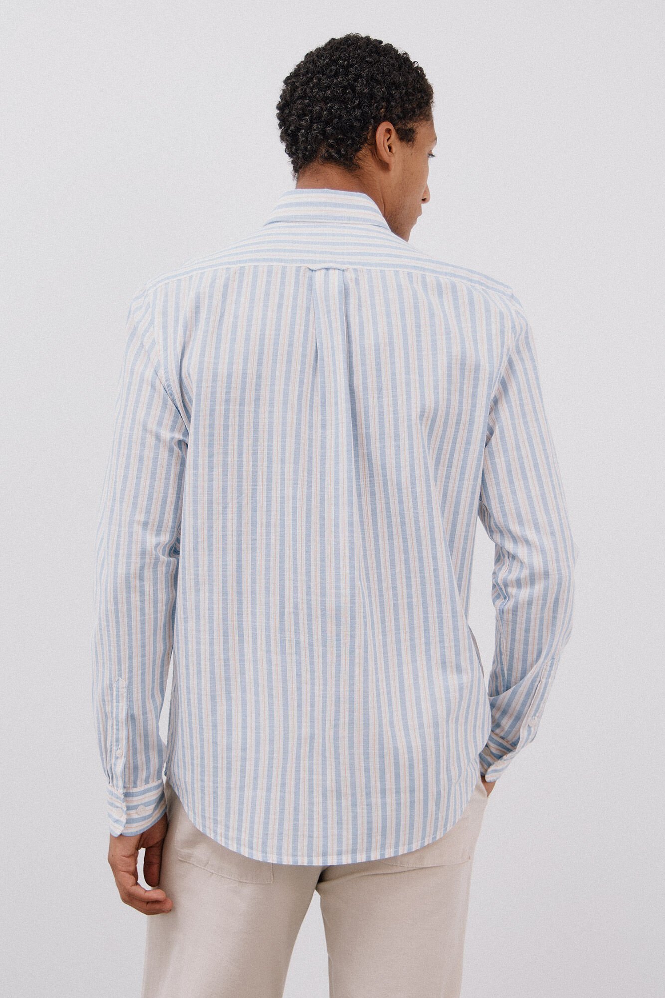 Cortefiel Flame striped shirt Blue