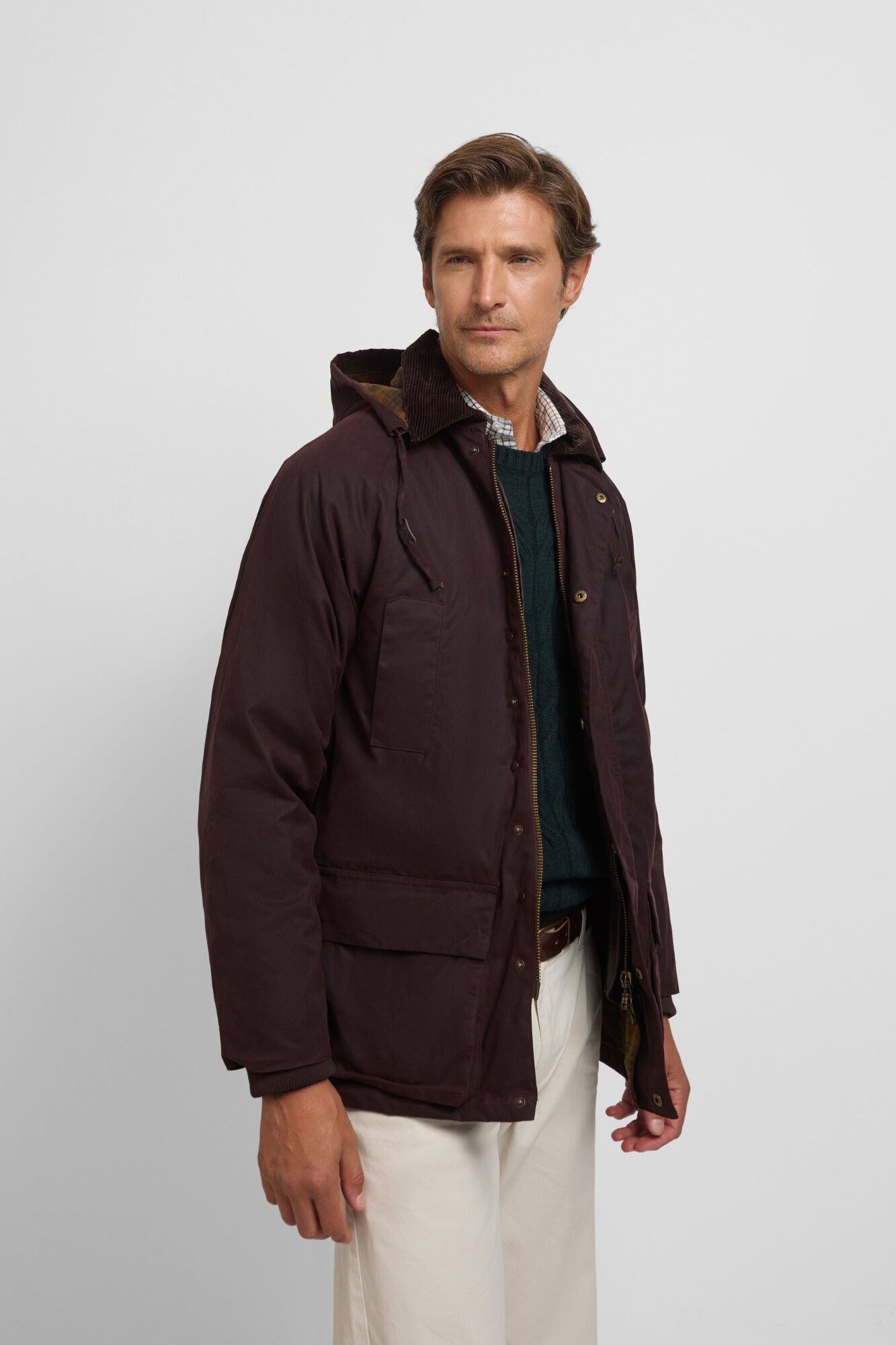 Silbon Sobretudo encerado cl&aacute;ssico Castanho