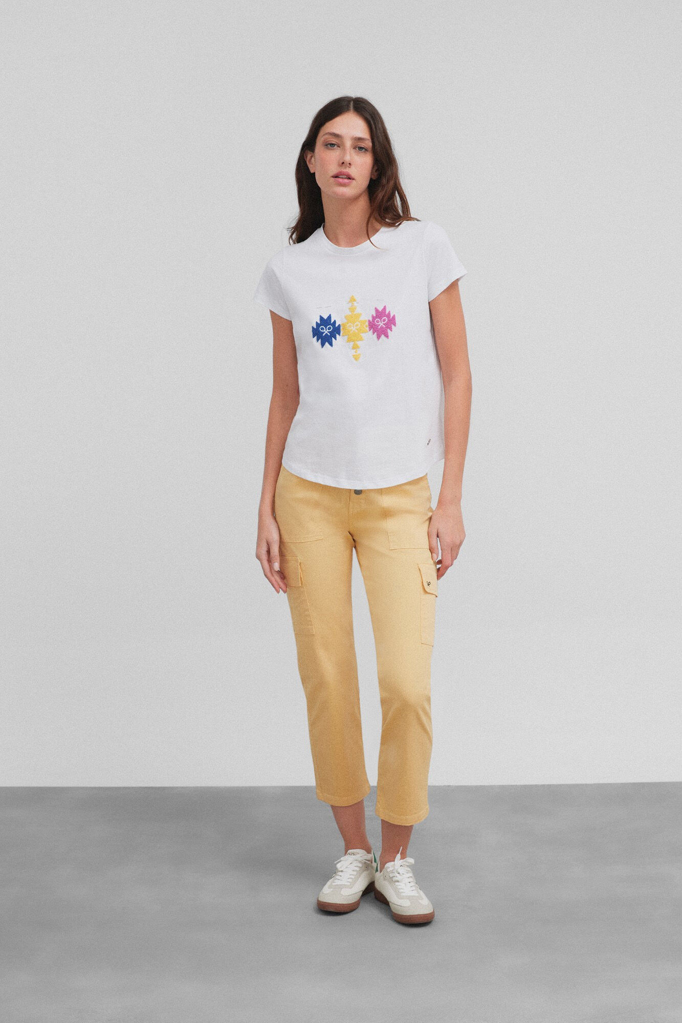 Silbon T-shirt woman desenho ikat Branco