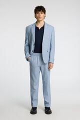 Selected Cal&ccedil;a de linho de vestir Azul