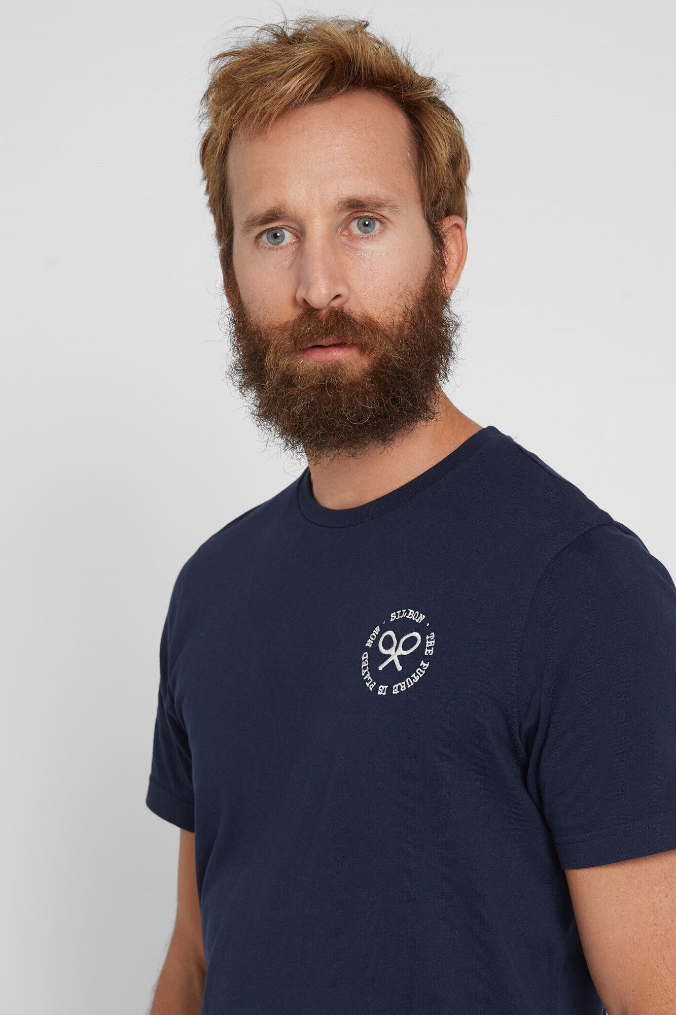 Silbon Navy blue Oxygen rackets T-shirt Navy