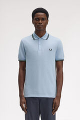 Fred Perry Polo piqué masculina de manga curta Azul