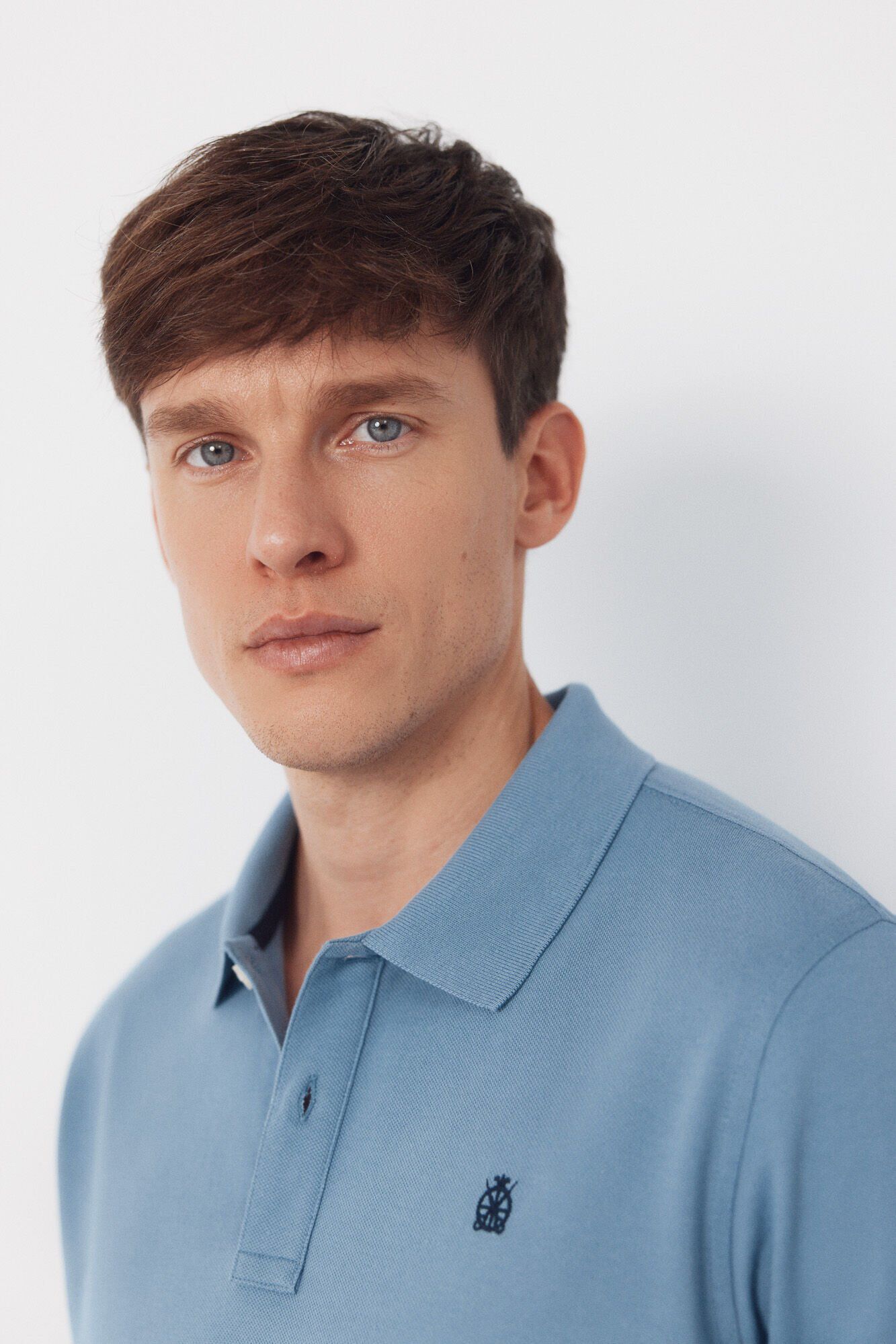 Cortefiel Basic piqu&eacute; polo shirt Blue