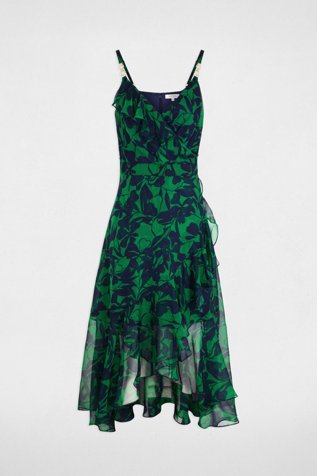 Morgan Vestido midi cruzado Multicolorido