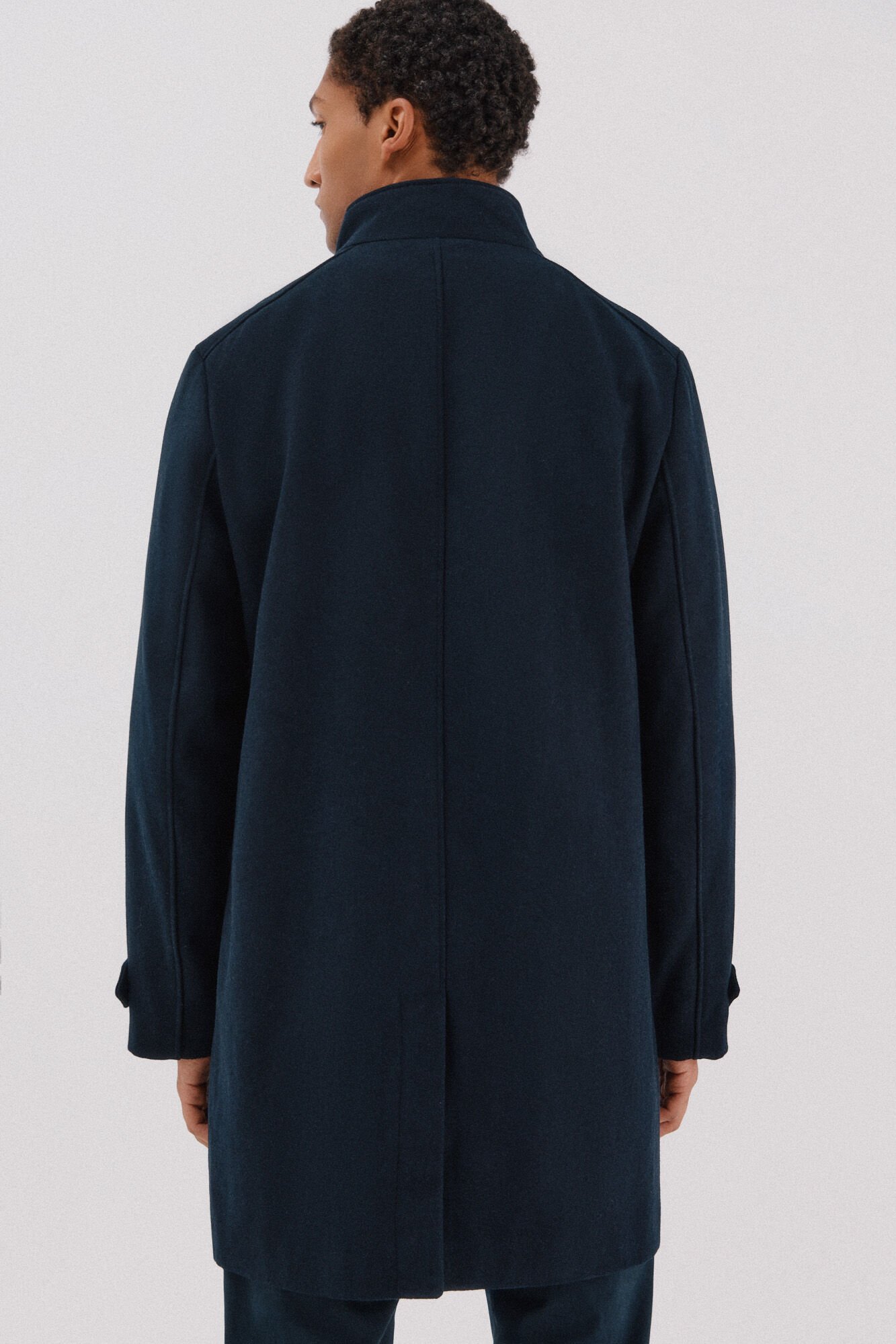 Cortefiel Coat with removable lining stand-up collar Navy
