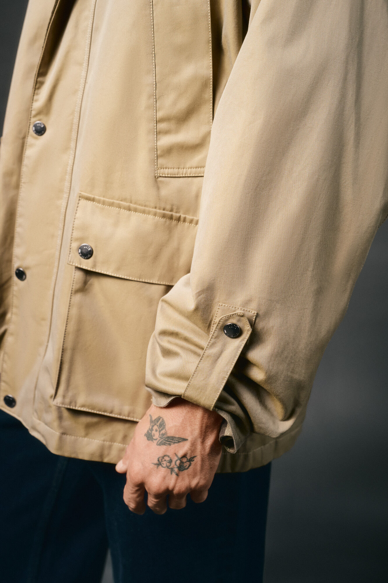 OOTO Parka tecido efeito encerado Tostado