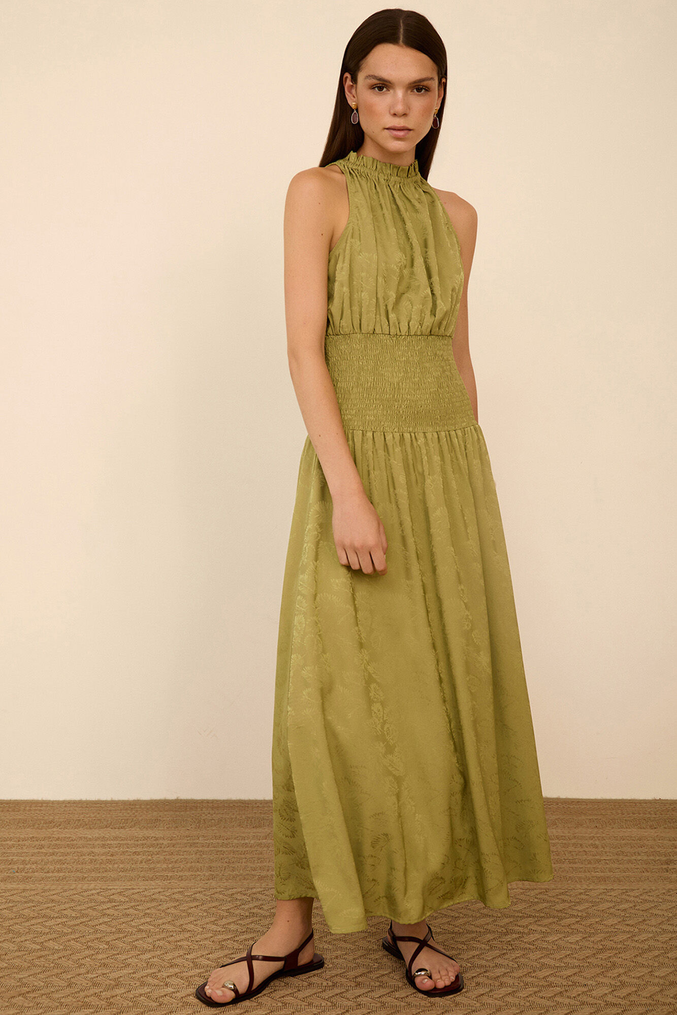 Meisie Vestido largo tejido jacquard