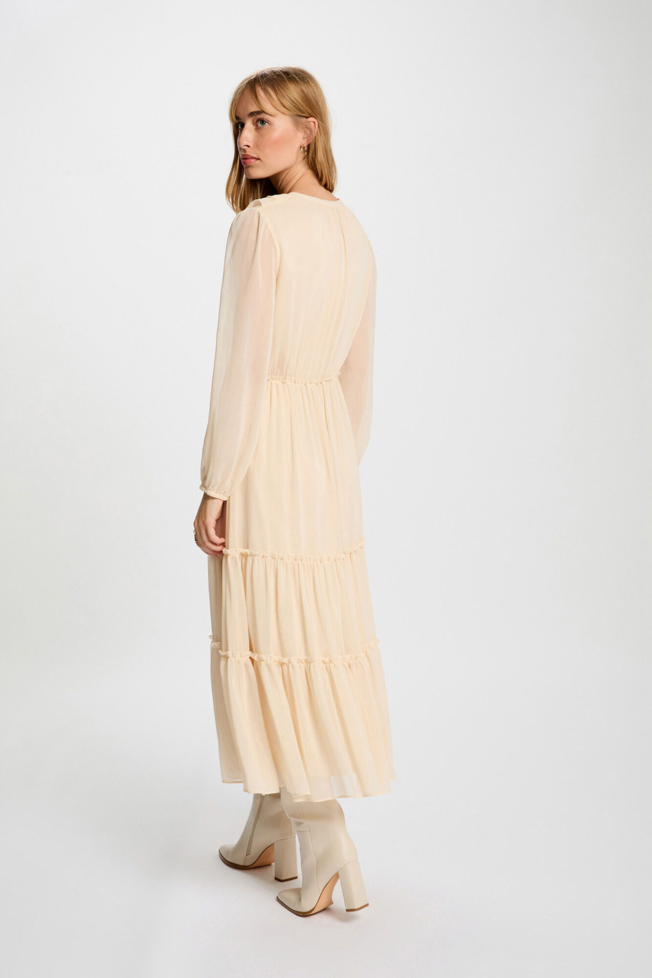 Morgan Vestido comprido fluido Tostado