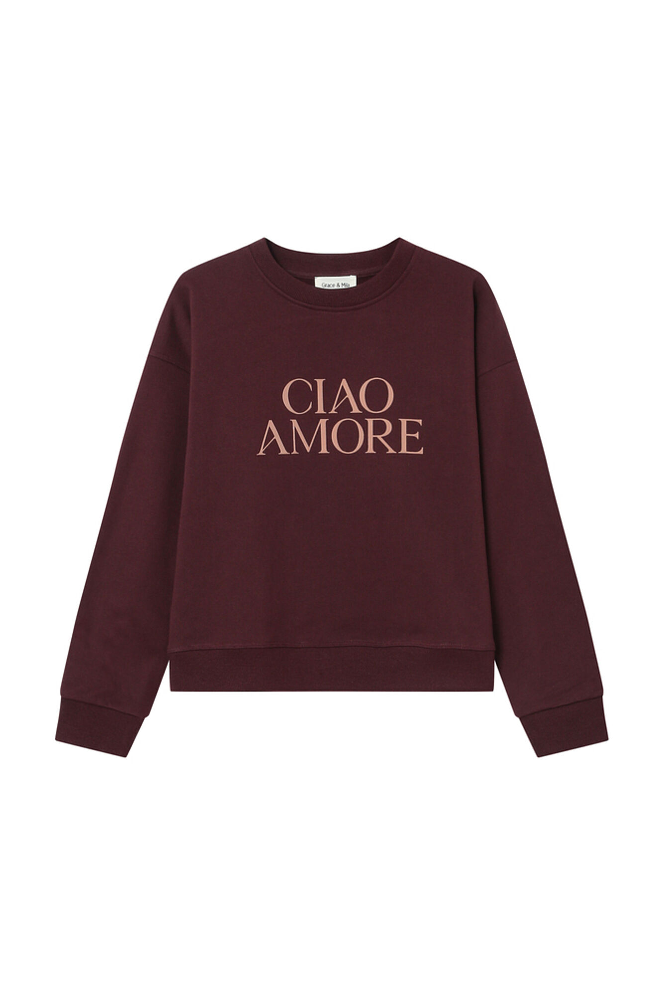 Grace & Mila Sweatshirt com mensagem em marrom Granada