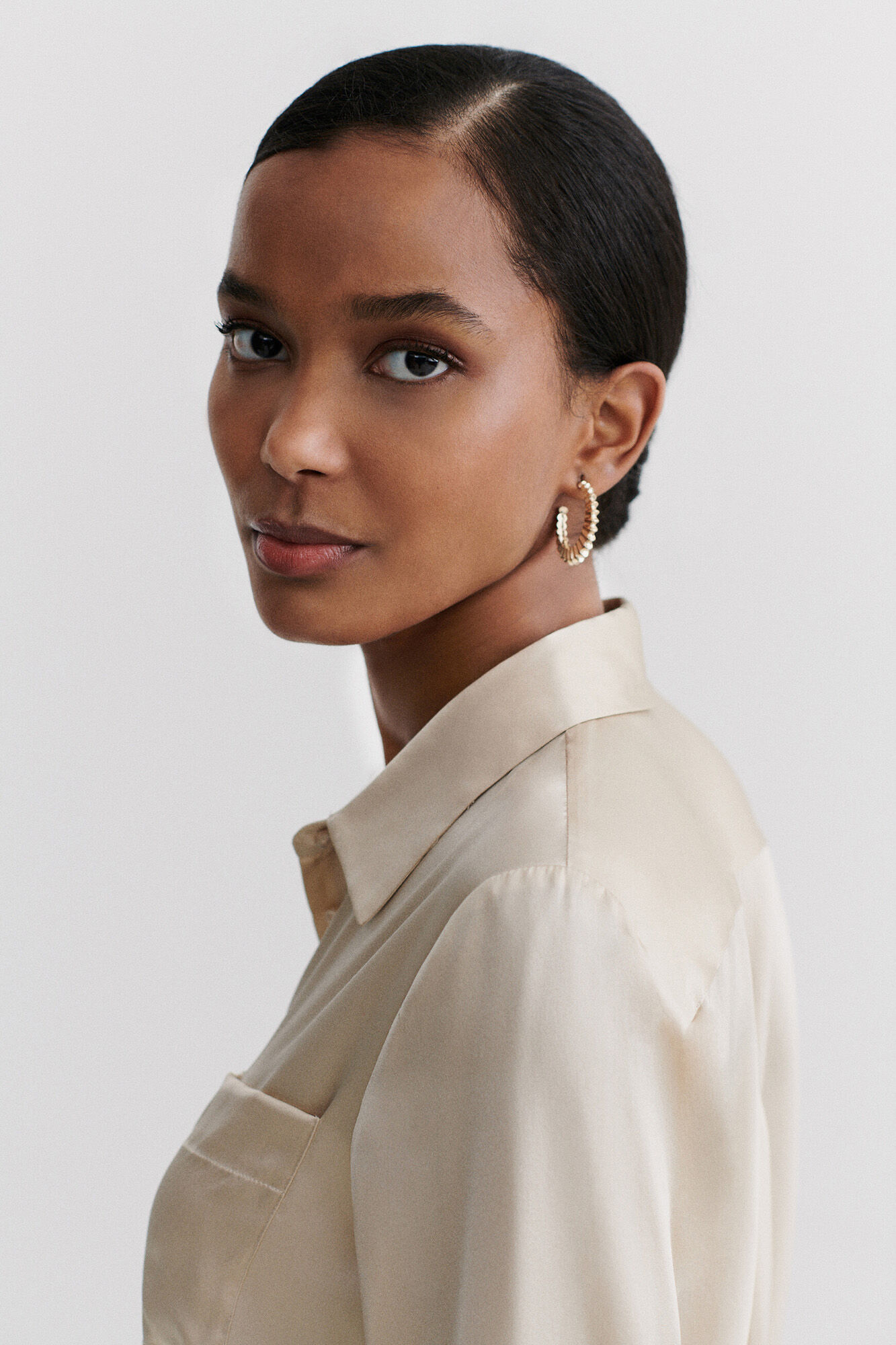 Caroll Camisa de seda Beige