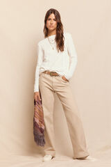 Slowlove Top básico mesclado Branco