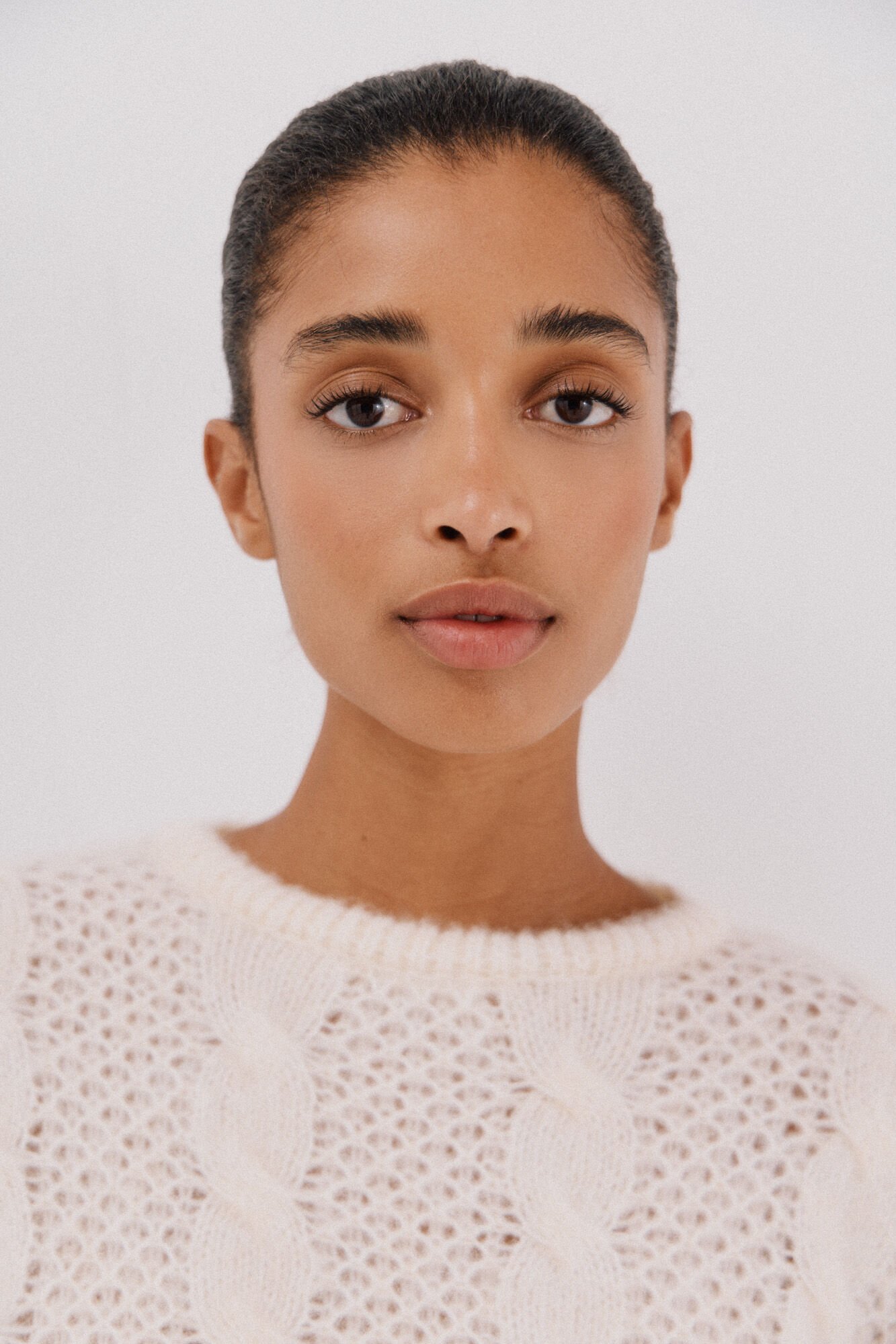 Cortefiel Su&eacute;ter de oitos malha. Ecru