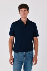 Cortefiel Ottoman structure polo shirt Navy