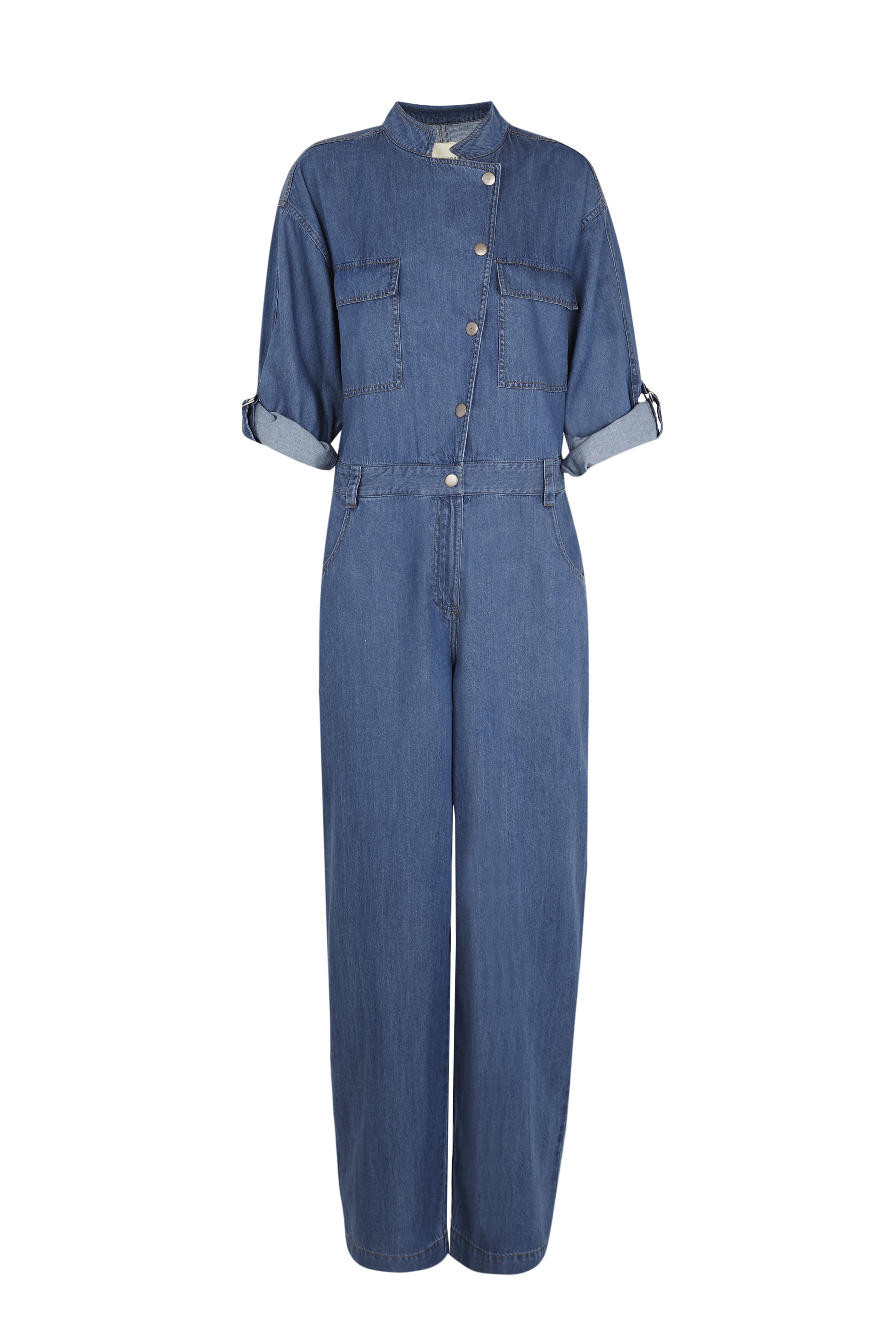 Slowlove Denim cargo jumpsuit Blue