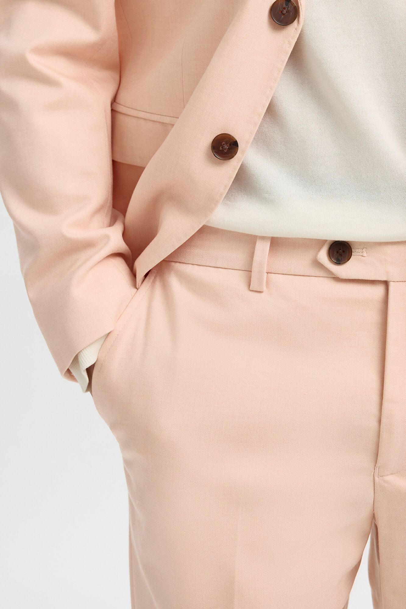 Selected Cal&ccedil;a de vestir slim em viscose Subiu