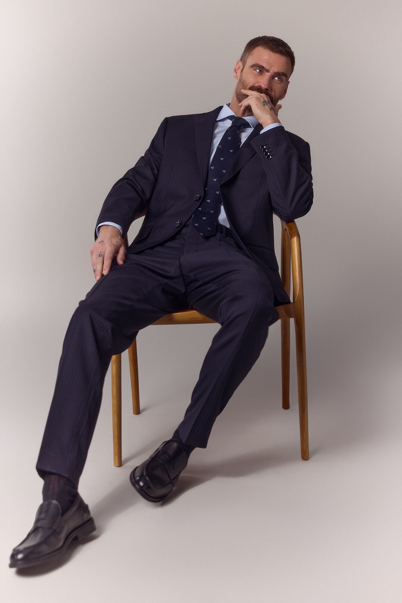 OOTO Pantal&oacute;n traje espiga Azul marino