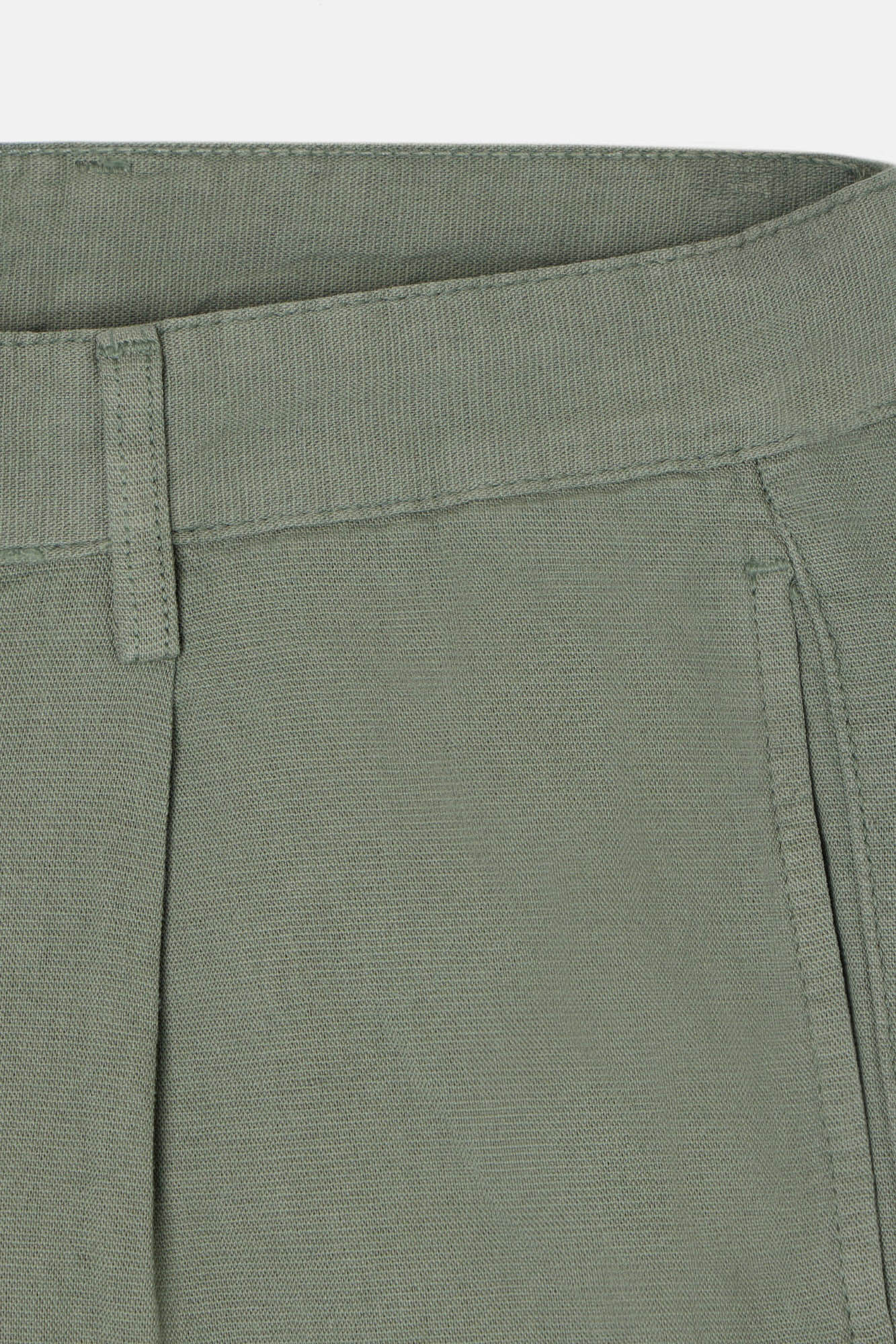 Silbon Chinos linen pleated sport trousers Green