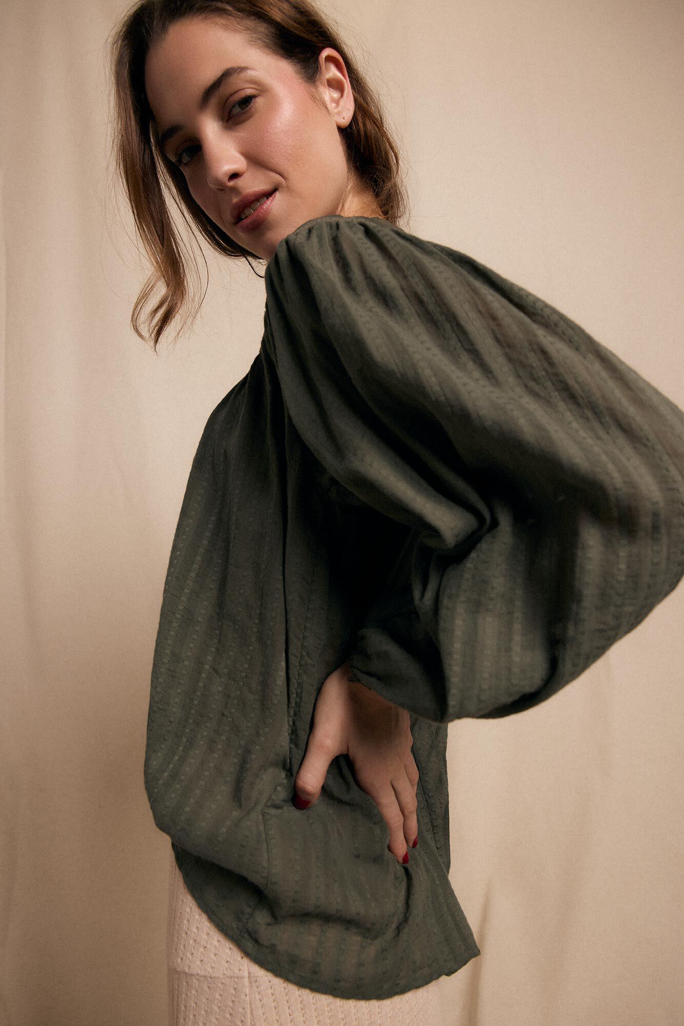 Slowlove Blusa combinada Verde