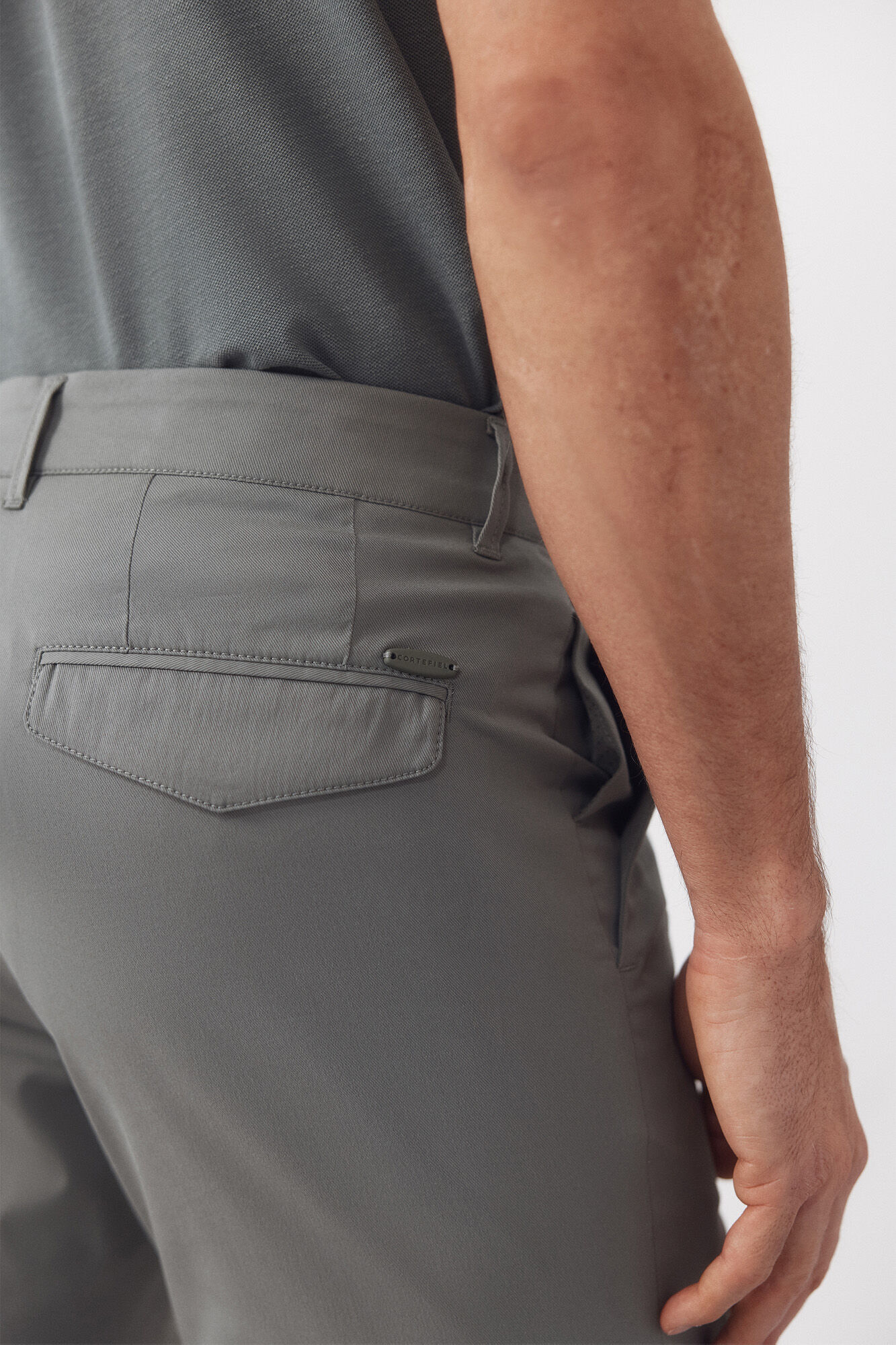 Cortefiel Slim fit technical chinos trousers Kaki