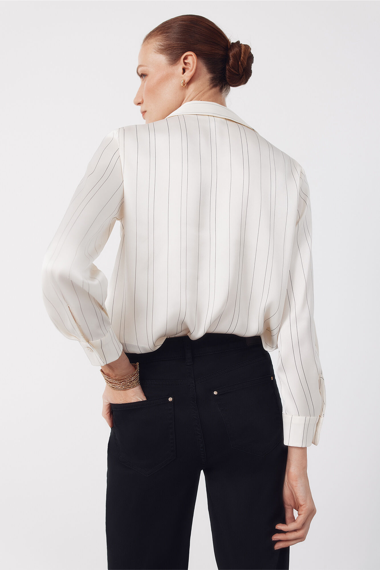 Cortefiel Satin-finish shirt Printed white