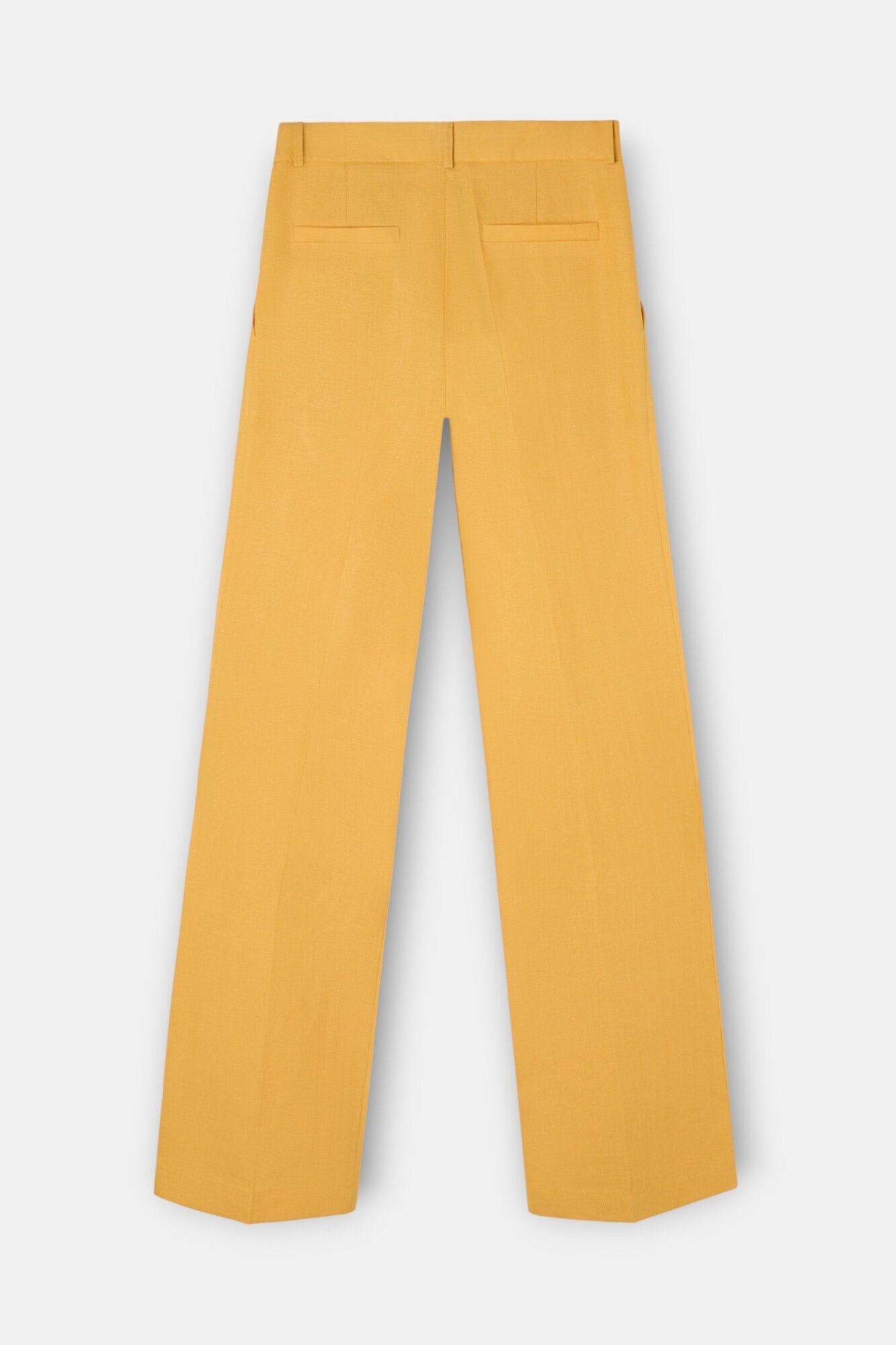 Silbon Linen straight trousers Yellow