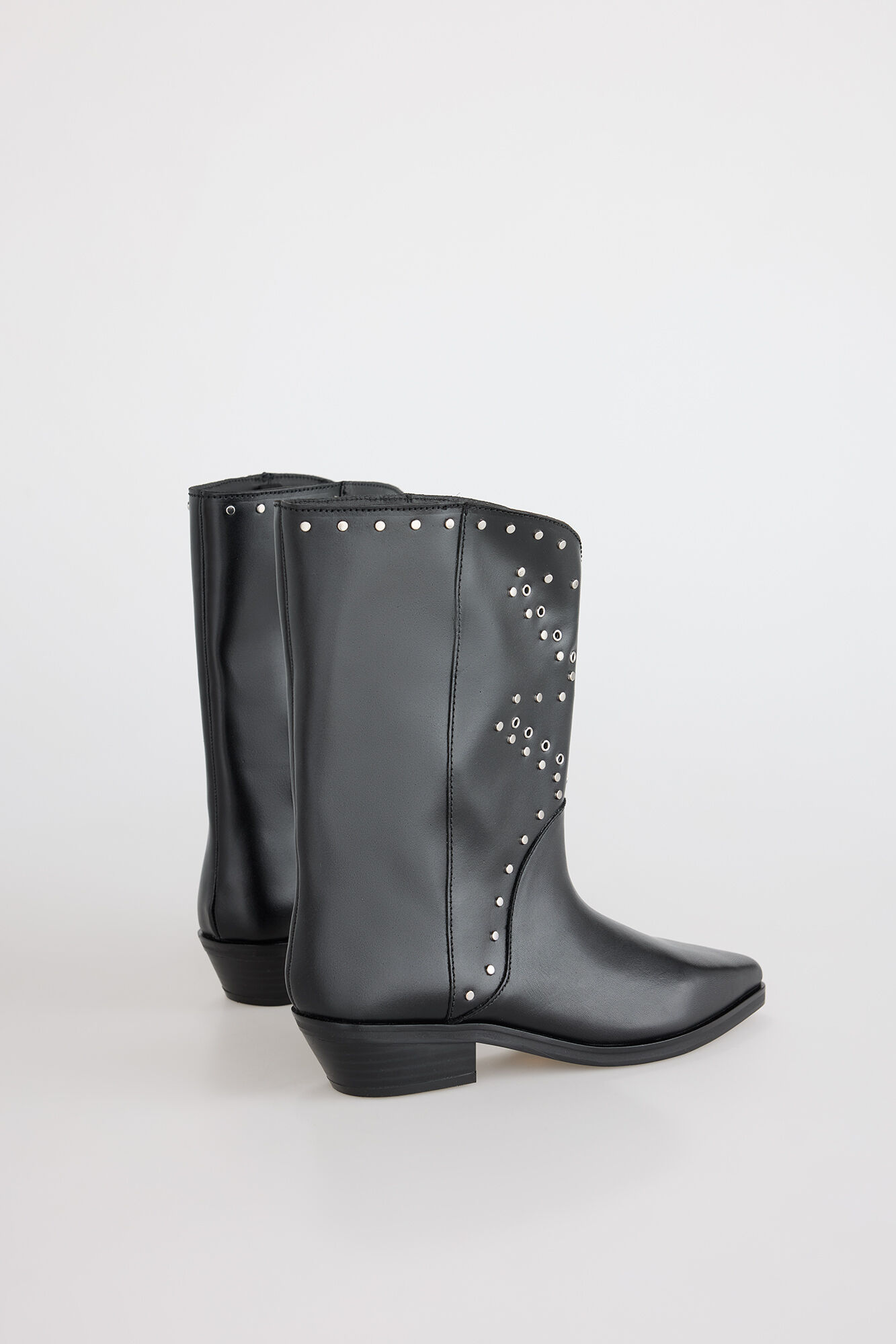 Slowlove Studded leather boot Black