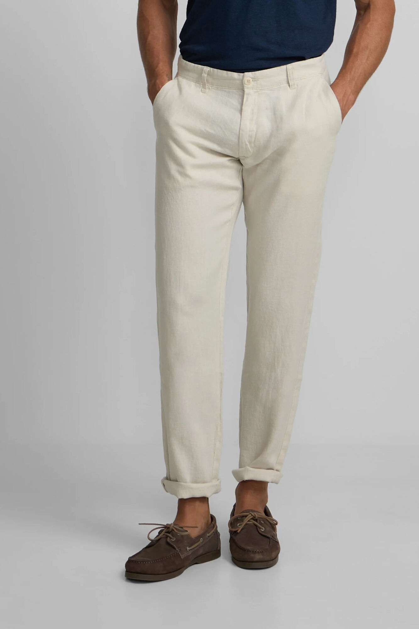 Silbon Cal&ccedil;a desportiva chino em linho Tostado