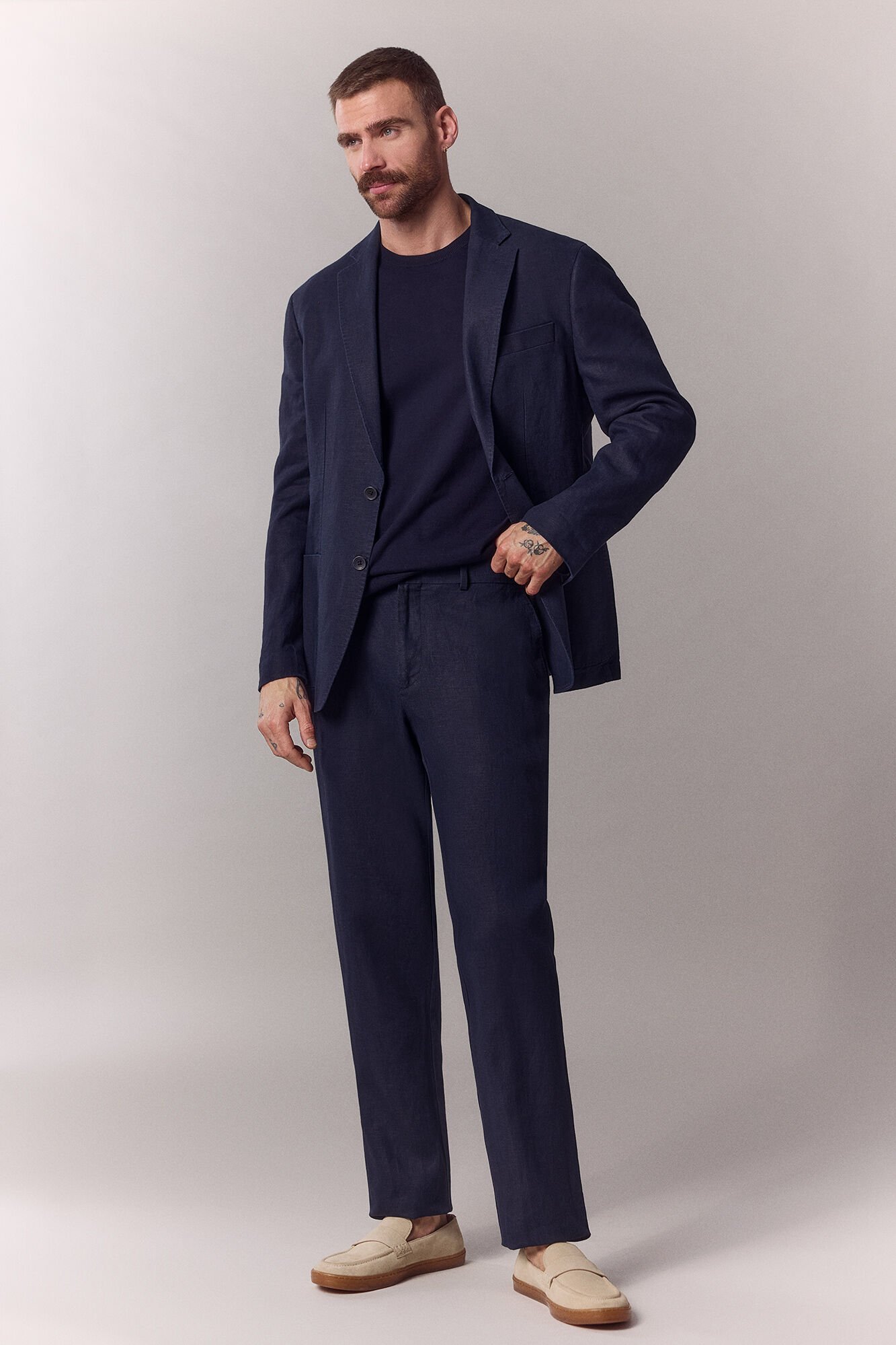 OOTO Blazer coordenado mistura de linho