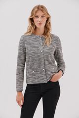 Cortefiel Tweed cardigan Printed white