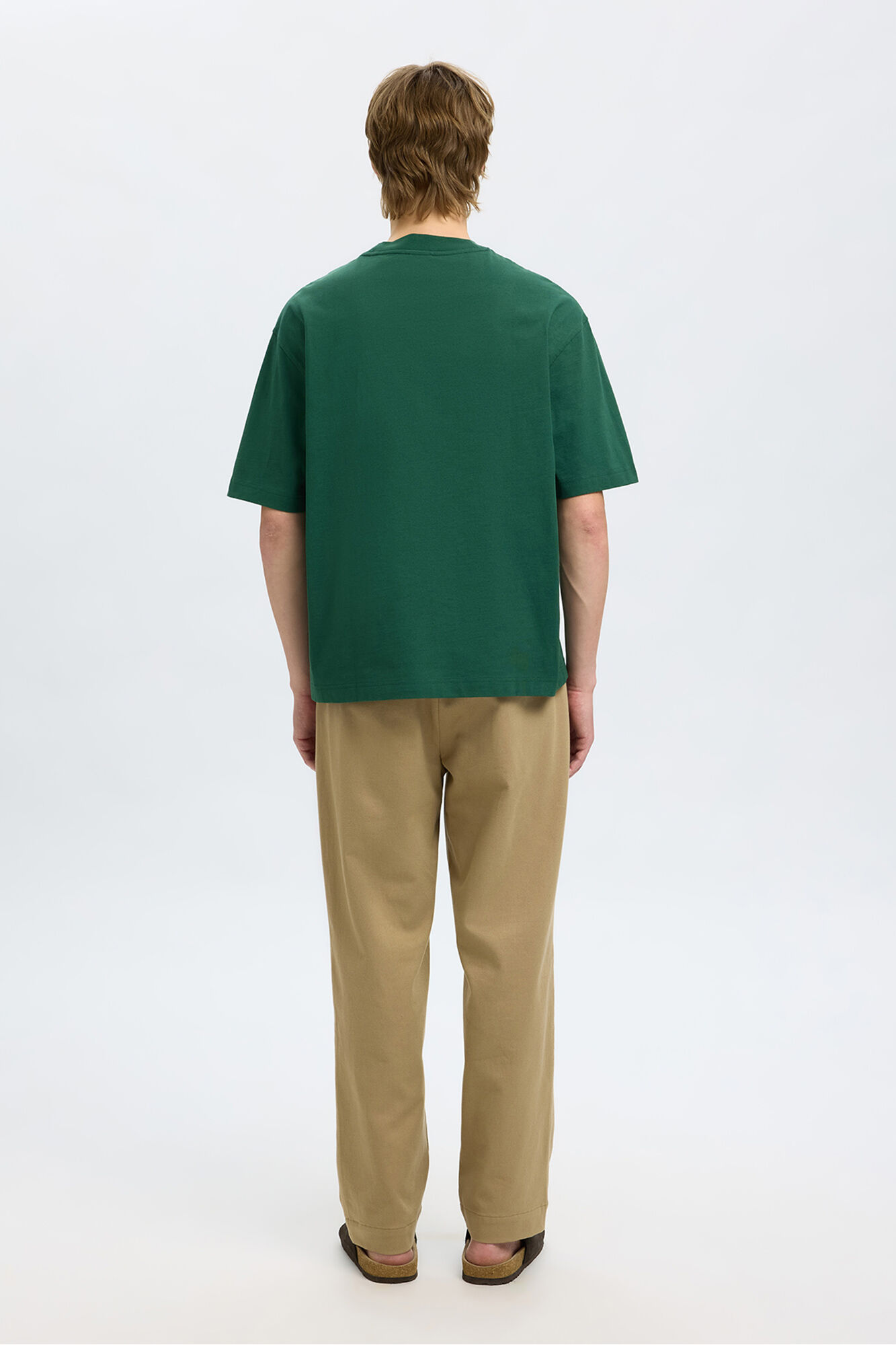 Selected Camiseta com logo de T-shirt de manga curta   Verde