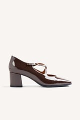 Gioseppo Sapatos de salto alto efeito verniz Castanho