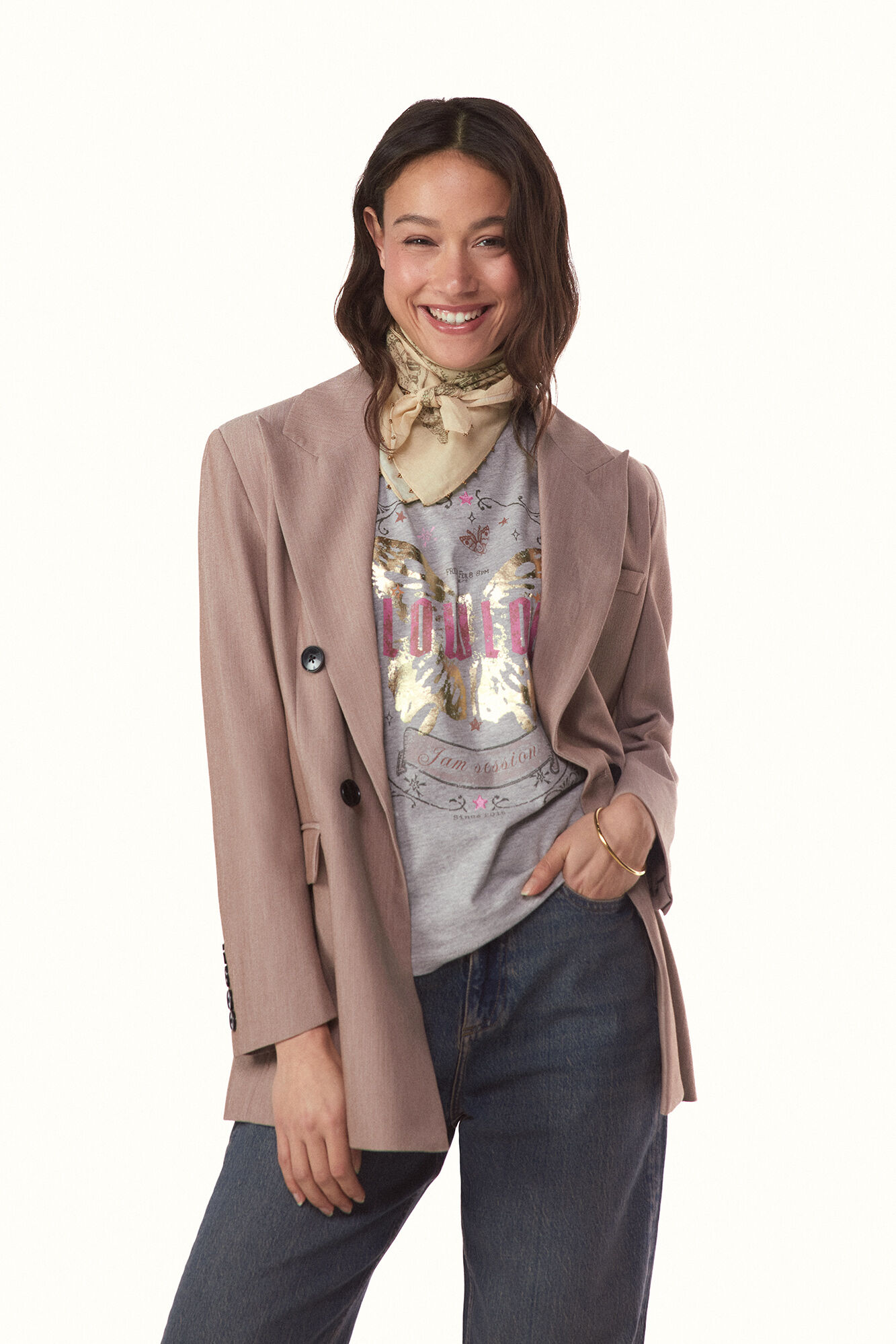 Slowlove Camiseta slowlove mariposa Gris