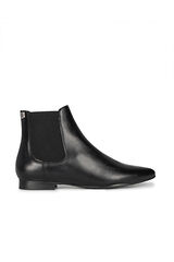 Cortefiel Angela Leather Lady Flat Boot Black