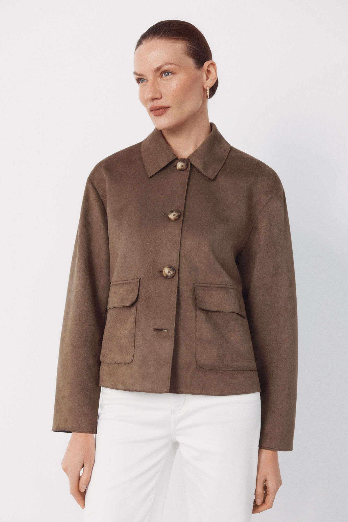 Cortefiel Chaqueta tejido efecto ante Kaki