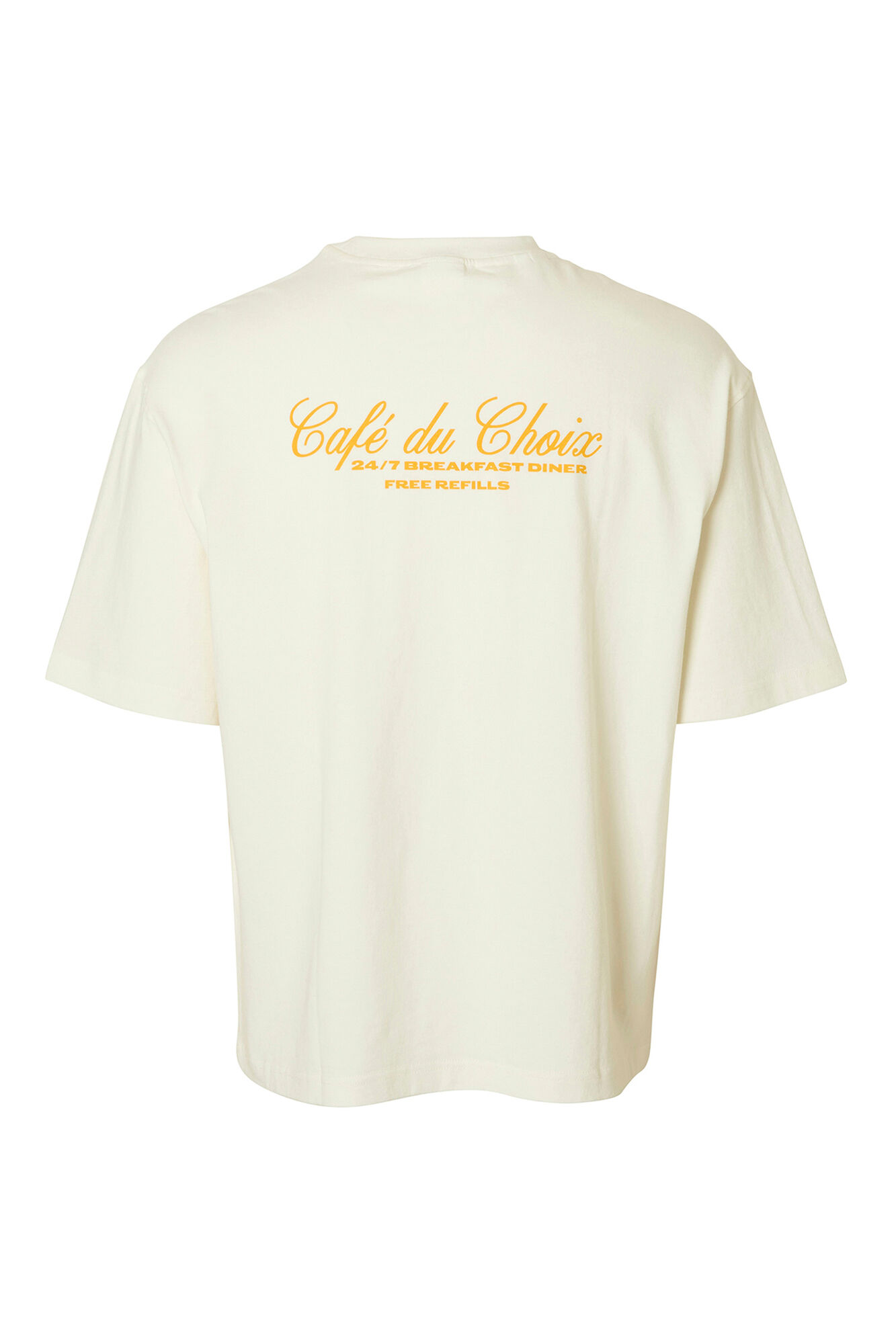 Selected Camiseta de manga curta com estampa 100% algod&atilde;o org&acirc;nico Branco