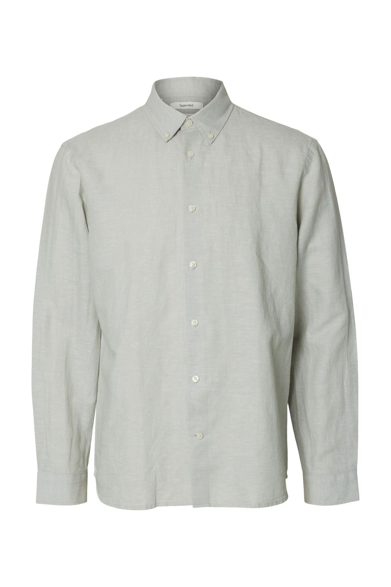 Selected Camisa de manga comprida em linho Verde