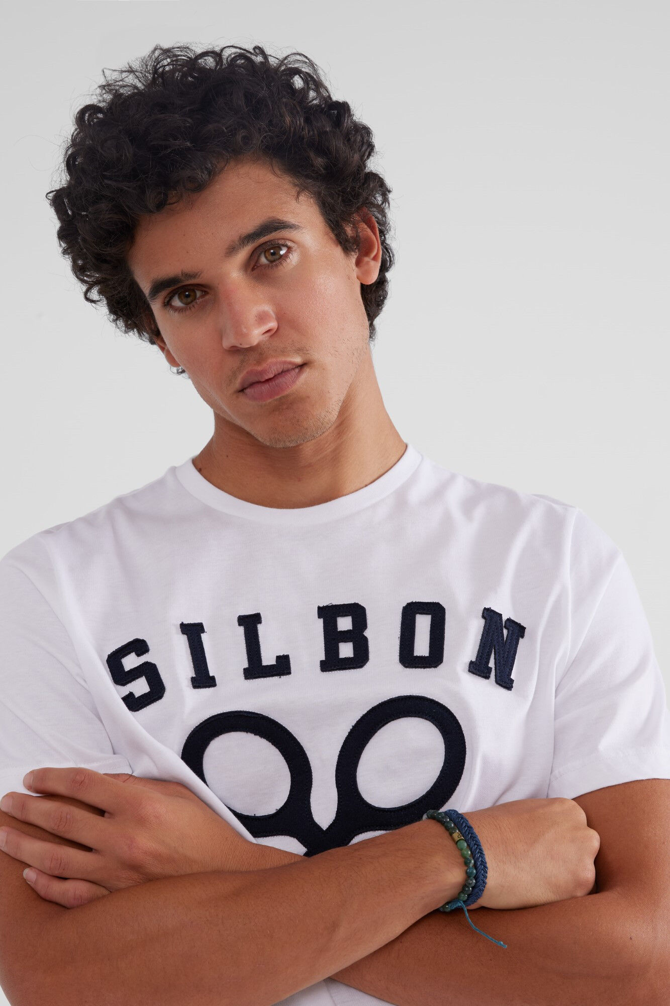 Silbon White racket branding T-shirt White