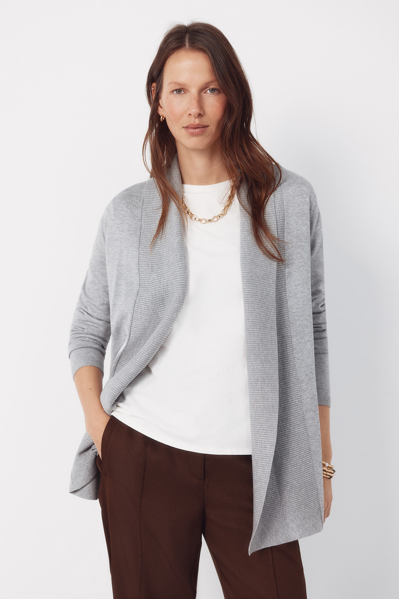 Cortefiel Cardigan with shawl neckline
